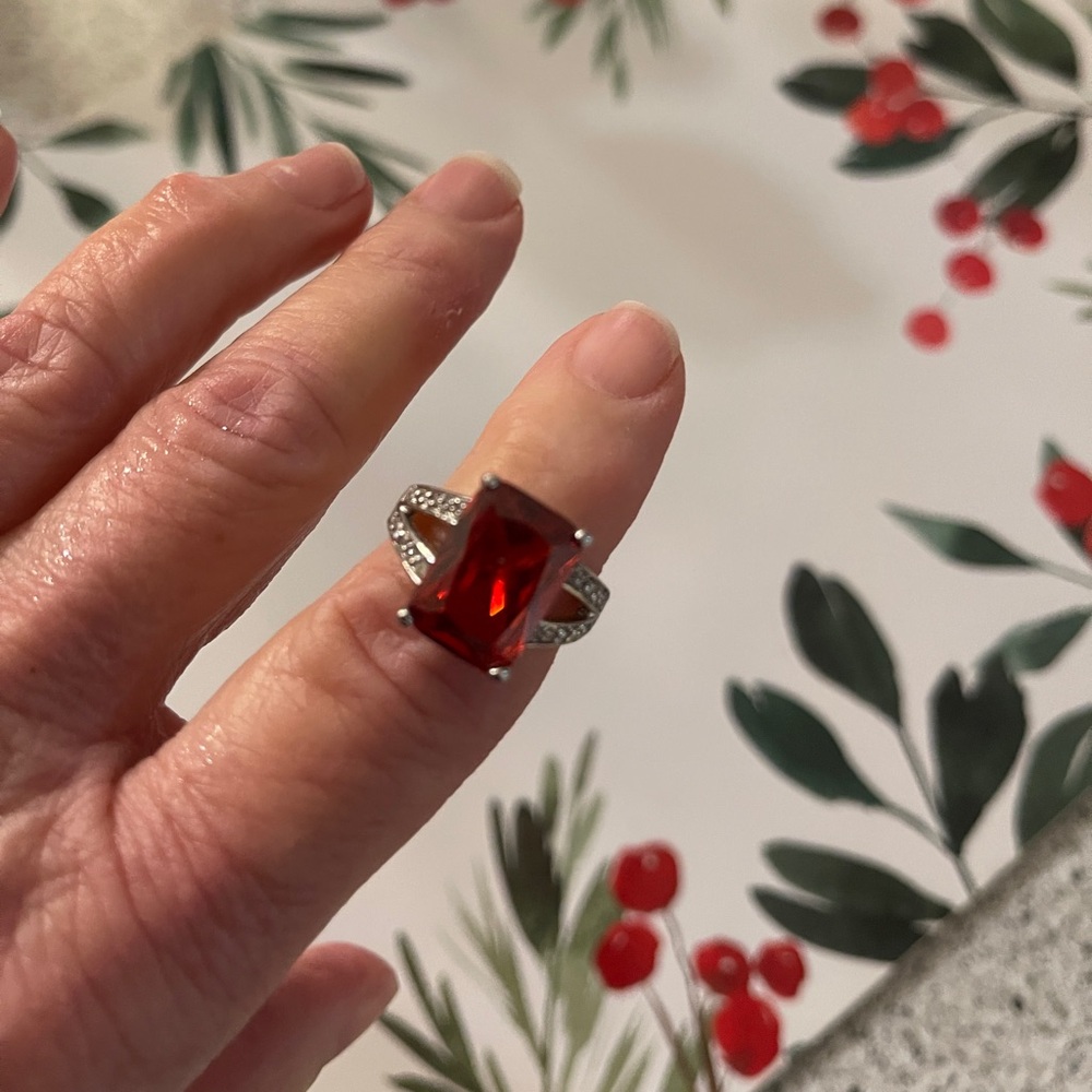 Elegant Costume Red Gemstone Ring